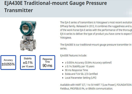 EJA430Eの日本原物からの従来の台紙の差動圧力送信機